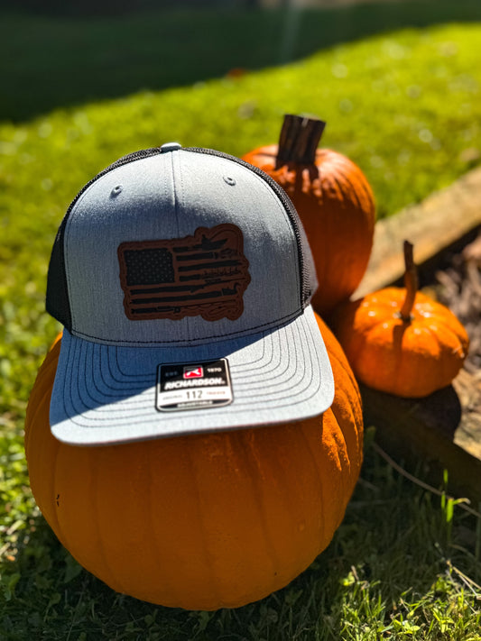 Grey/Black Richardson 112 w/American Flag